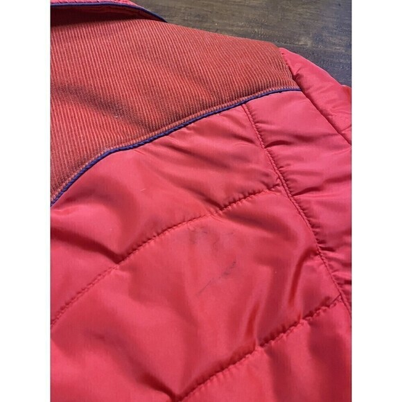 Levis Vintage Red Croped Puffer Ski Jacket Made In USA Size 12 - Picture 16 of 16